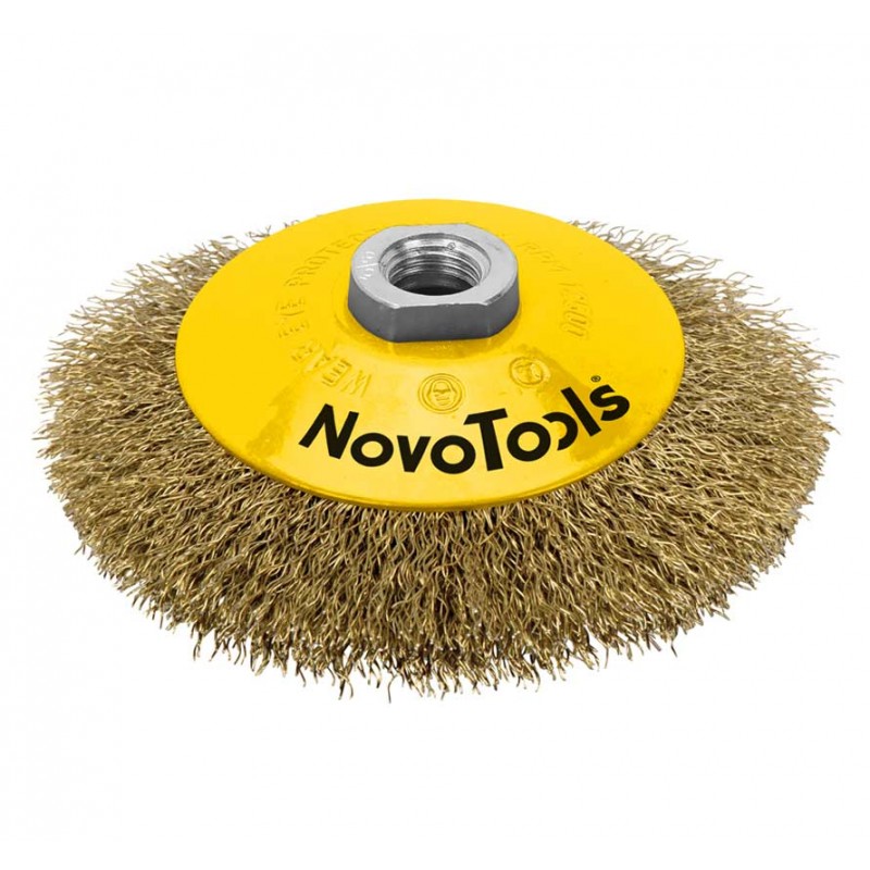 Щітка конусна NovoTools 125мм гофр,лат,дріт • 18-040